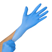 Load image into Gallery viewer, POWDER FREE BLUE NITRILE EXAM GLOVES 100CT-50 PAIRS